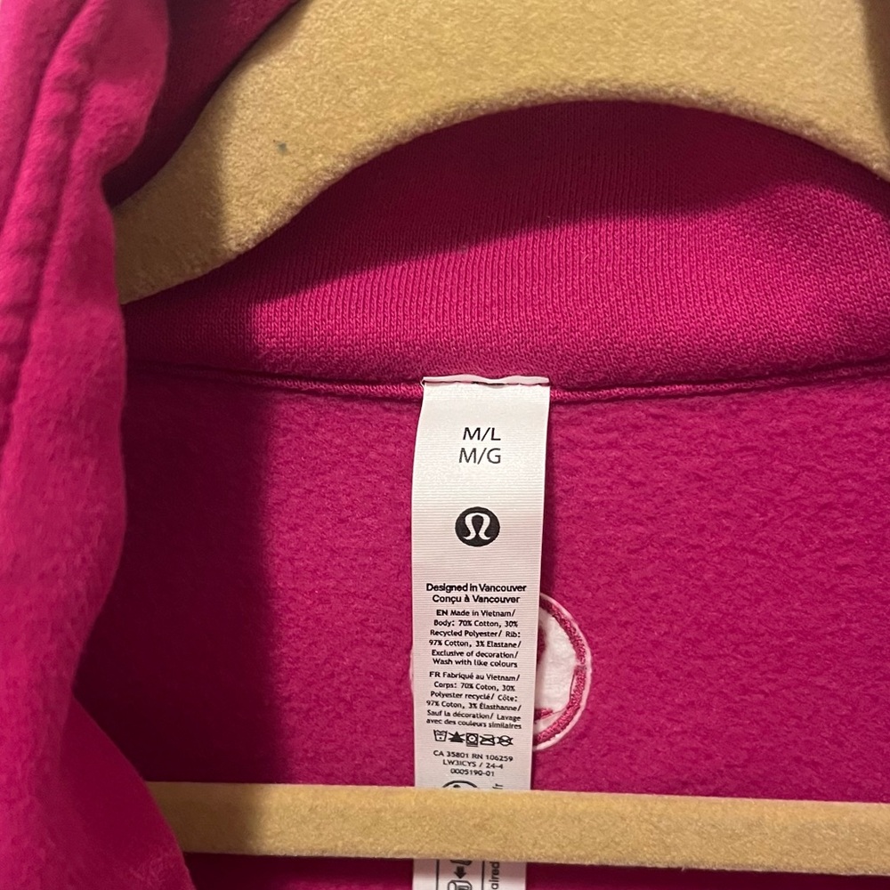 Lululemon Scuba Oversized Funnel-Neck Half Zip pullover M/L Raspberry - Picture 2 of 7